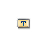 Nomination Composable Classic BUCHST, BLAU Edelstahl, Email und 18K-Gold (20_T)